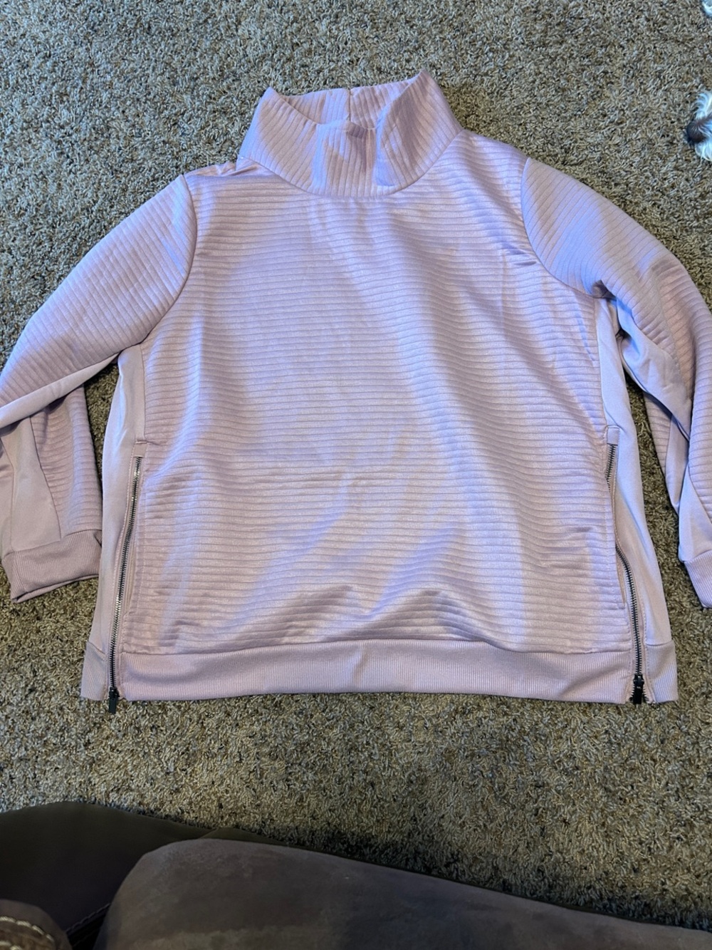Women’s Lilac Ribbed Mock Neck Sweatshirt